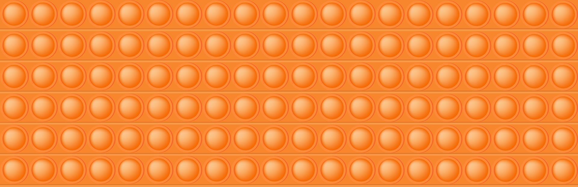 padrão perfeito de brinquedo laranja como um brinquedo de silicone na moda. brinquedo anti-stress viciante em cores brilhantes. ilustração vetorial em formato de retângulo para banner. vetor