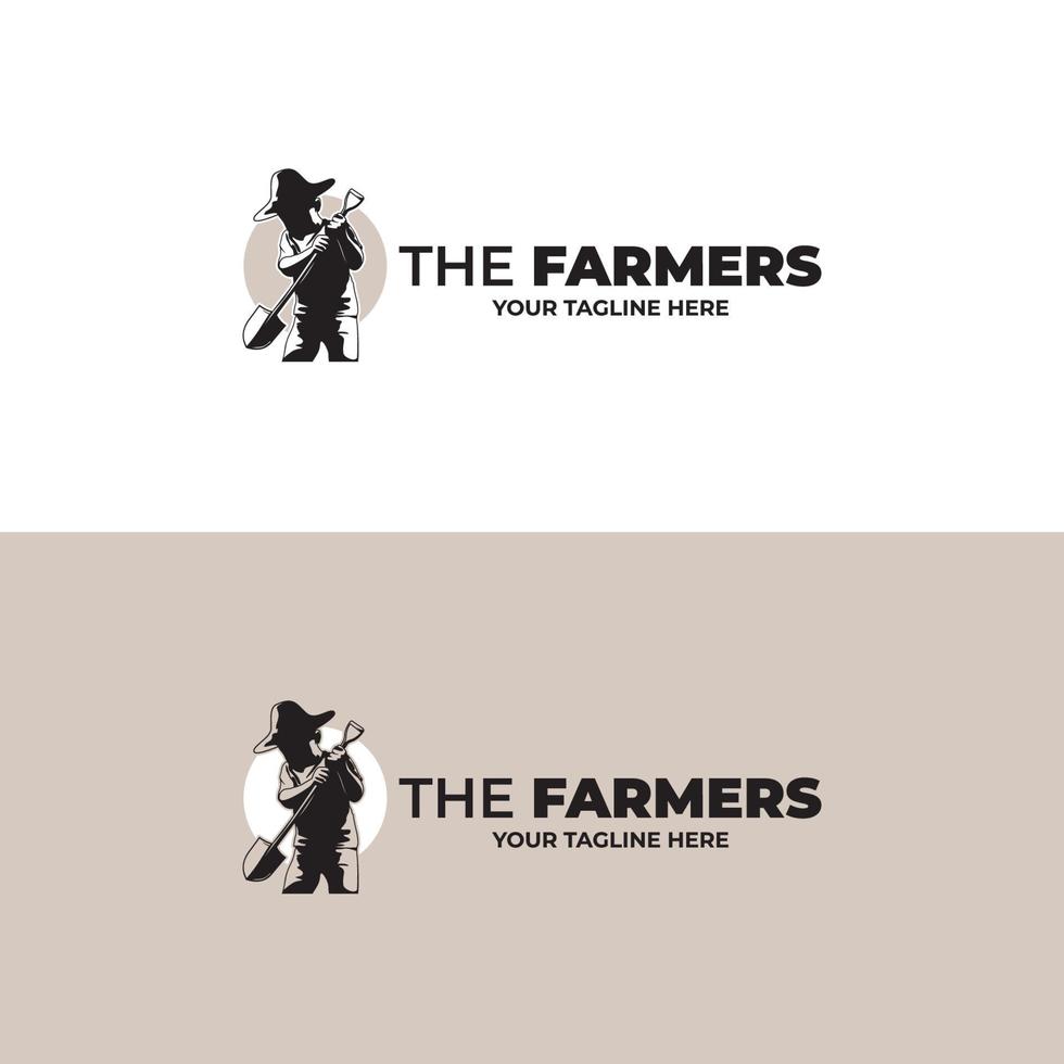 modelo de design de logotipo de fazendeiro infantil vetor