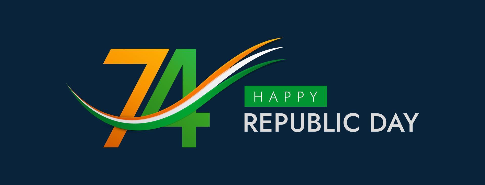 26 de janeiro, dia da república da índia, 74ª celebração, post de mídia social vetor