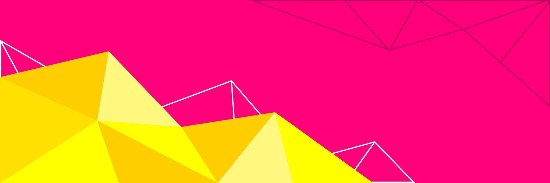 abstrato poligonal geométrico com combinação de cores frescas da moda de triângulos, banner de baixo poli horizontal com sapce de cópia para colocar texto ou objeto vetor