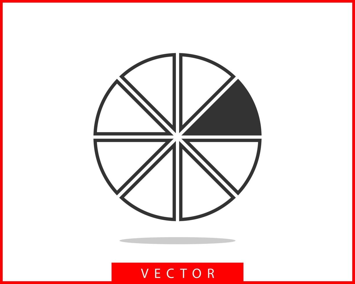 ícone de gráfico de pizza. vetor de diagrama de círculo. modelo de logotipo de gráficos gráficos.