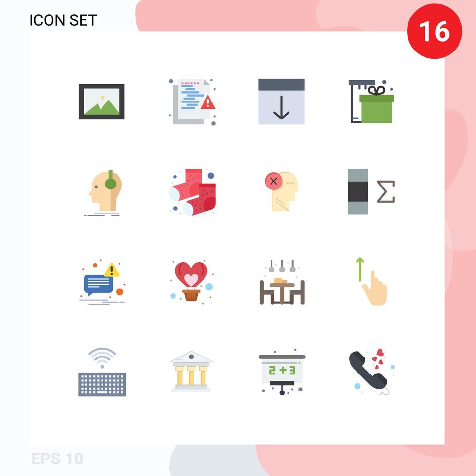 pacote de cores planas de 16 símbolos universais do pacote de compras organizar pacote editável de página de caixa de elementos de design de vetores criativos