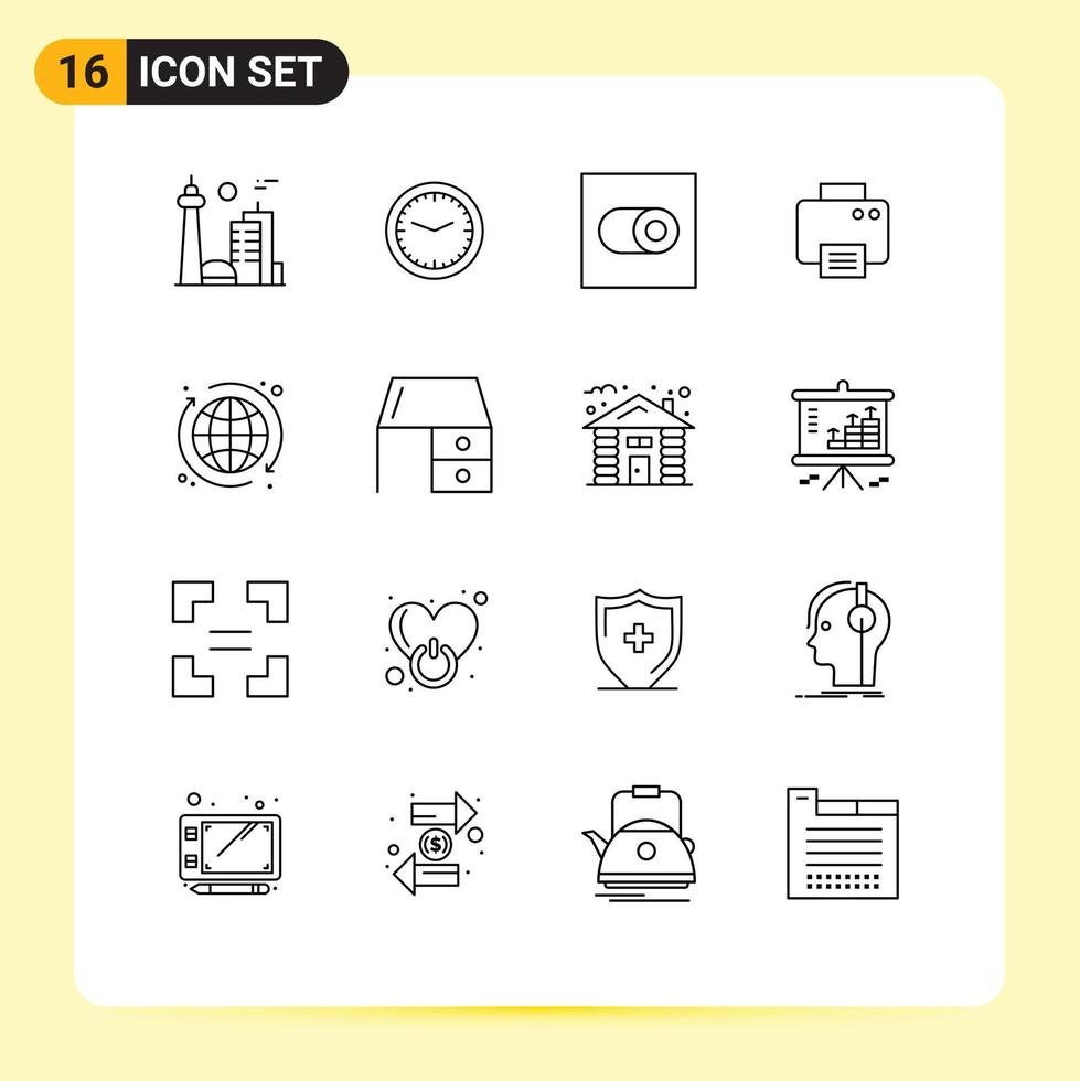 grupo de 16 contornos modernos definidos para impressão de parede impressa na web alternar elementos de design de vetores editáveis