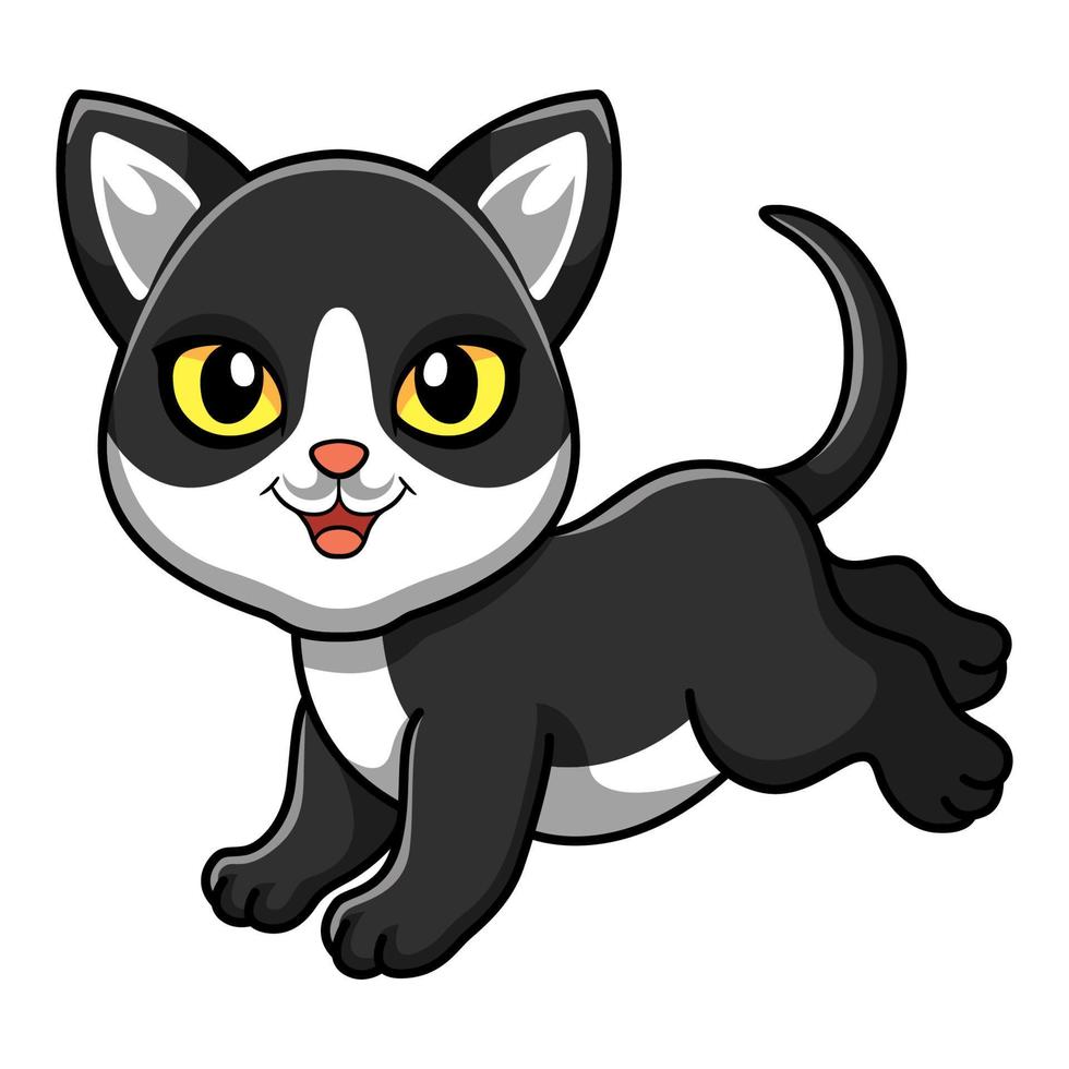 desenho de gato de fumaça preta bonito vetor