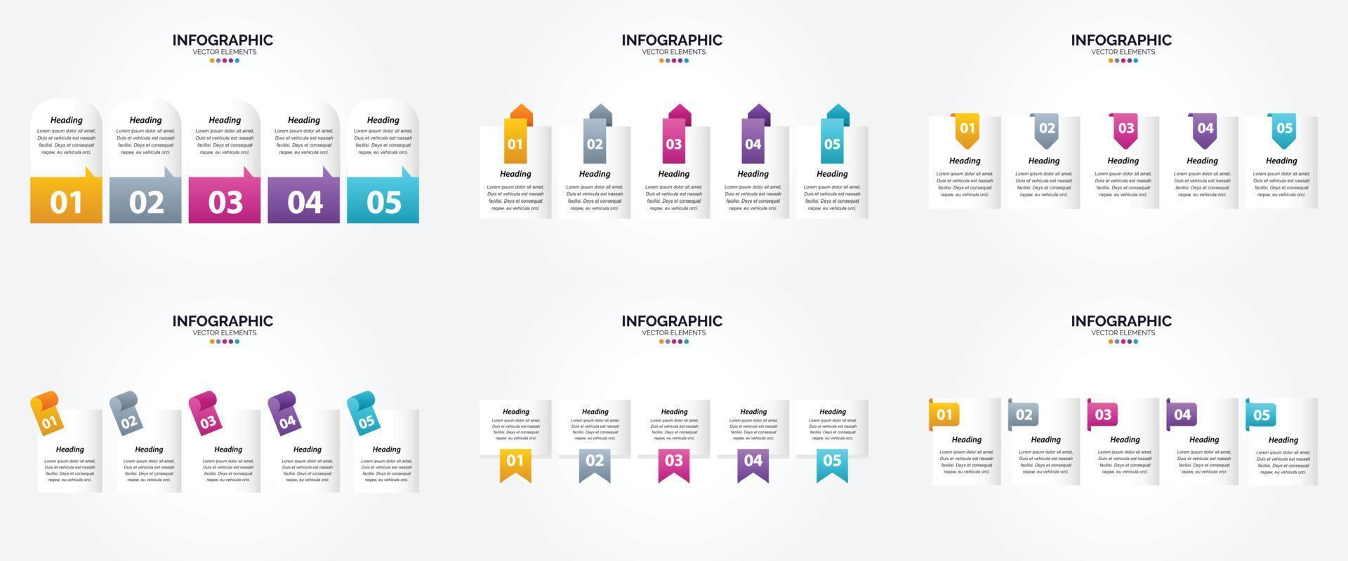 use este conjunto de infográficos de ilustração vetorial para anunciar em um folheto. folheto. ou revista. vetor