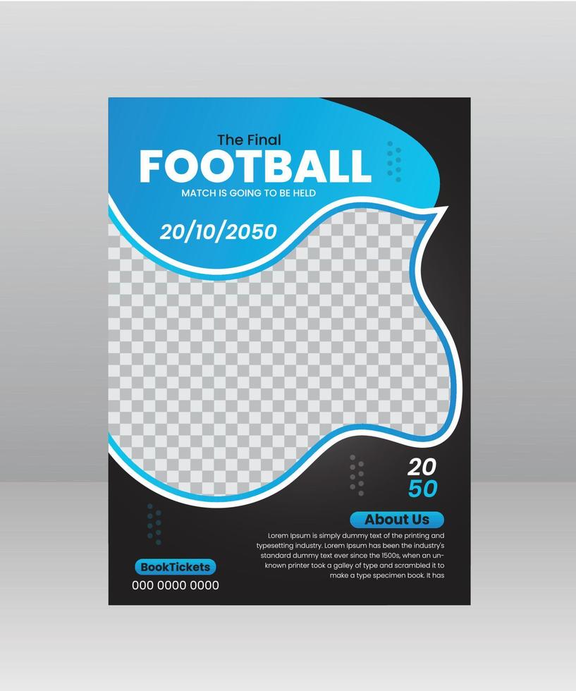modelo de cartaz de esportes de folheto de competição de futebol final vetor