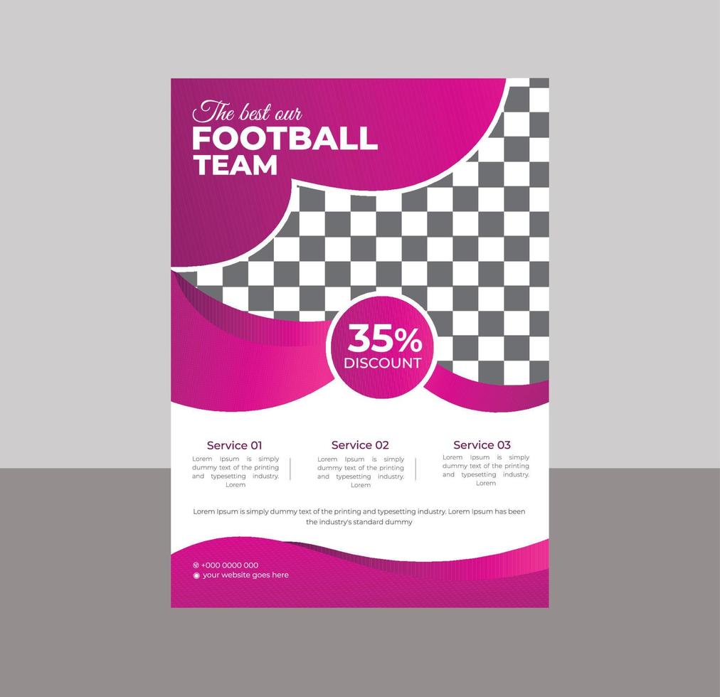 panfleto de competição de torneio de futebol esportivo, modelo de cartaz de treinamento vetor
