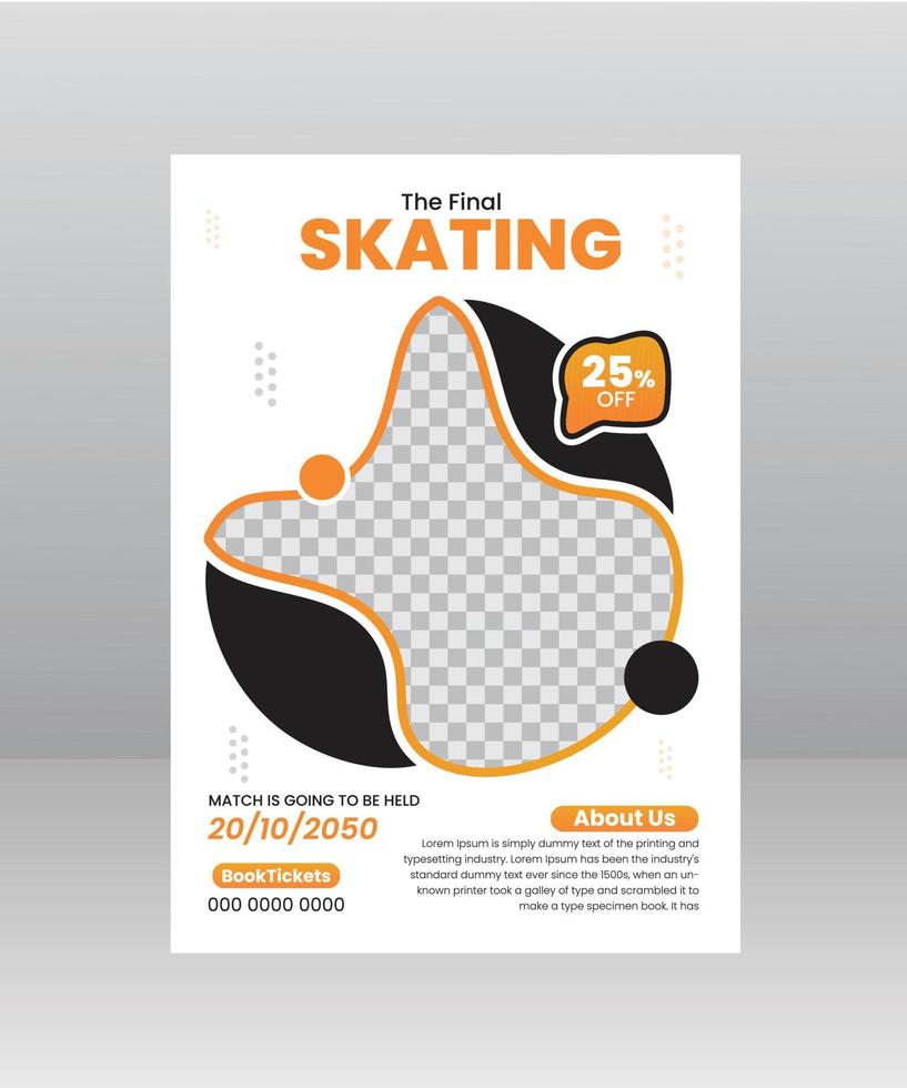 modelo de cartaz de panfleto de esportes de patinação vetor