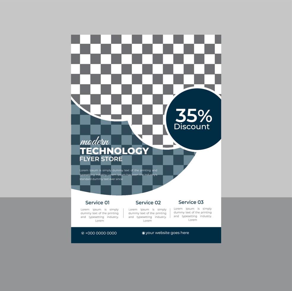 panfleto de tecnologia digital moderna, design de modelo de cartaz vetor