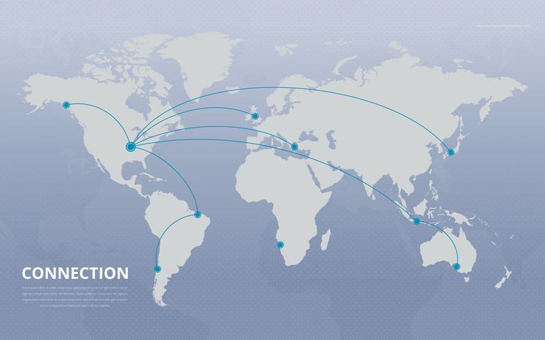Fundo global do vetor de conexão dos mapas.