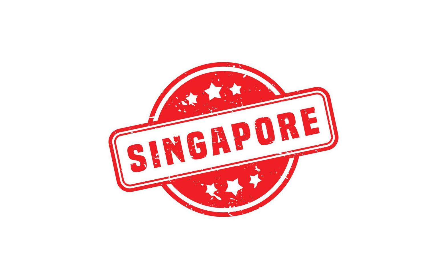 borracha de carimbo de singapura com estilo grunge em fundo branco vetor