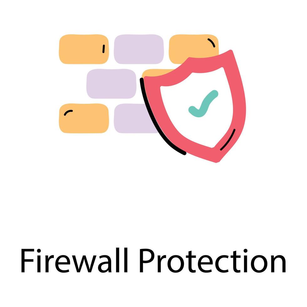 proteção de firewall na moda vetor