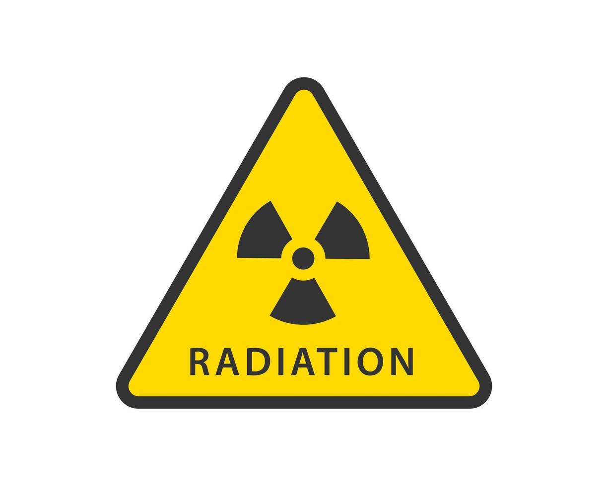 vetor de ícone de radiação. símbolo de perigo de sinal radioativo de aviso.