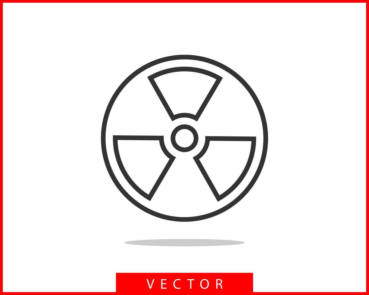 vetor de ícone de radiação. símbolo de perigo de sinal radioativo de aviso.