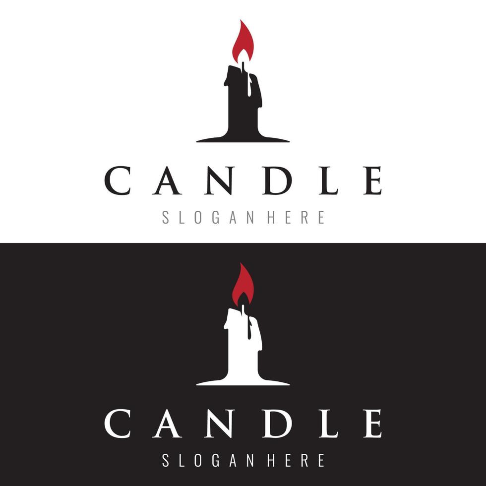 design vintage de logotipo de luz de velas de luxo simples com background.template isolado para negócios, sinal, empresa. vetor