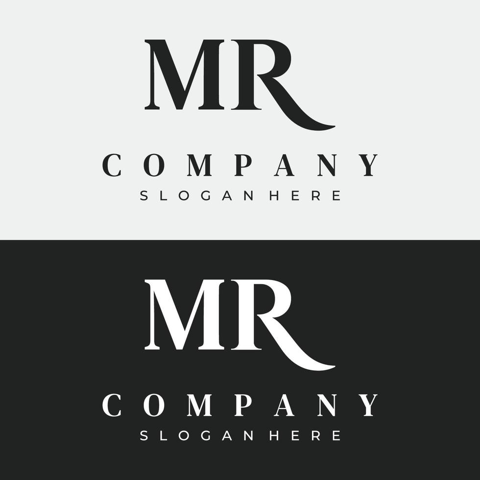 logotipo luxuoso da letra mr, rm, m, r com um monograma elegante, moderno e exclusivo. logotipo para cartão de visita, negócios, marca, empresa. vetor