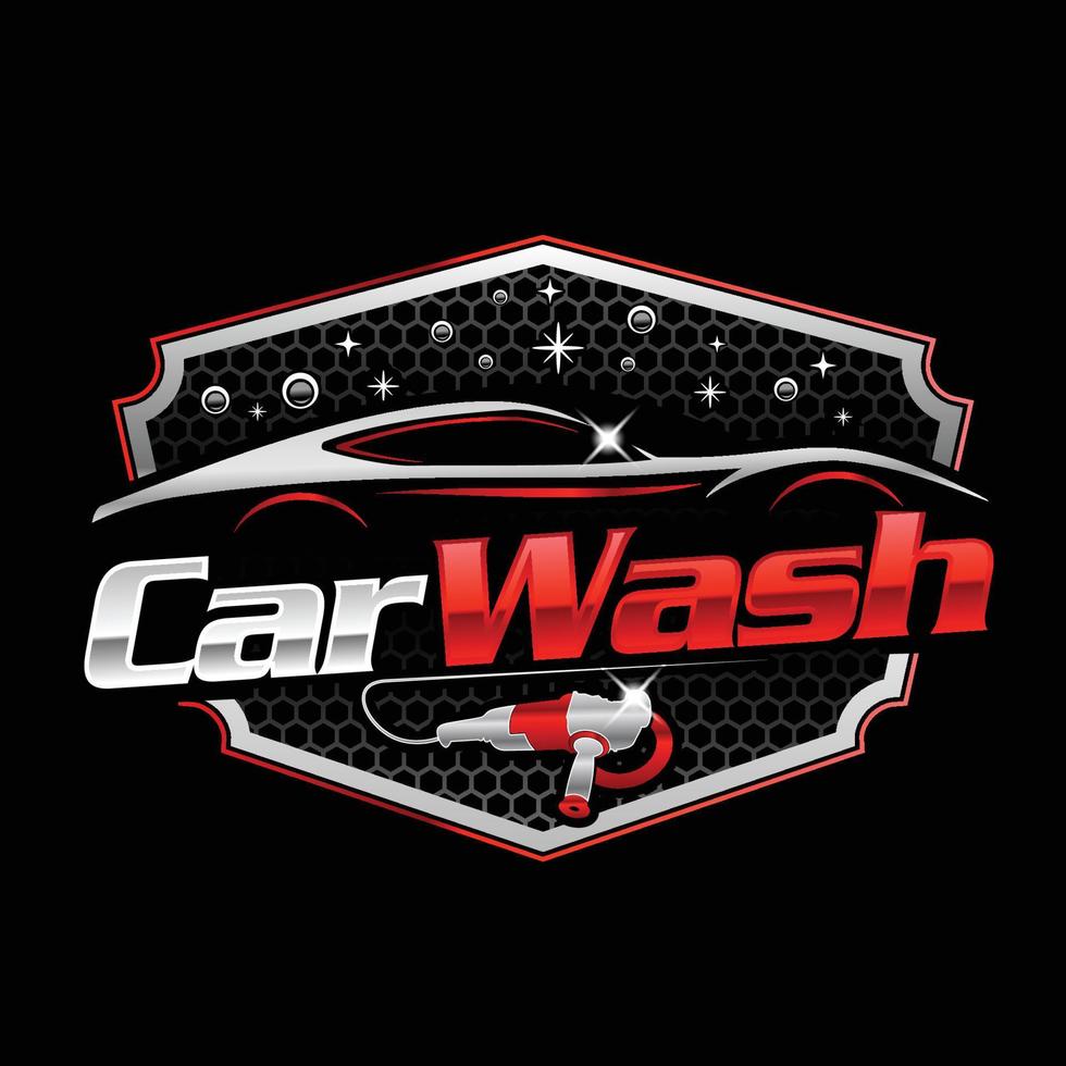 logotipo de lavagem de carros com modelo de vetor de buffer
