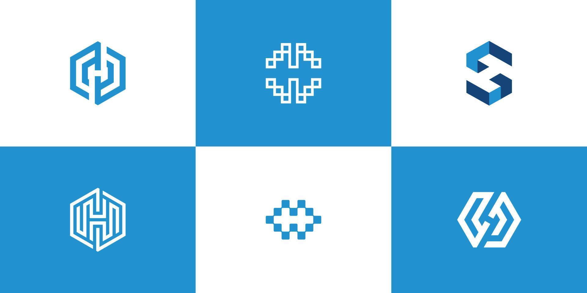 inicial h design de logotipo simples minimalista vetor