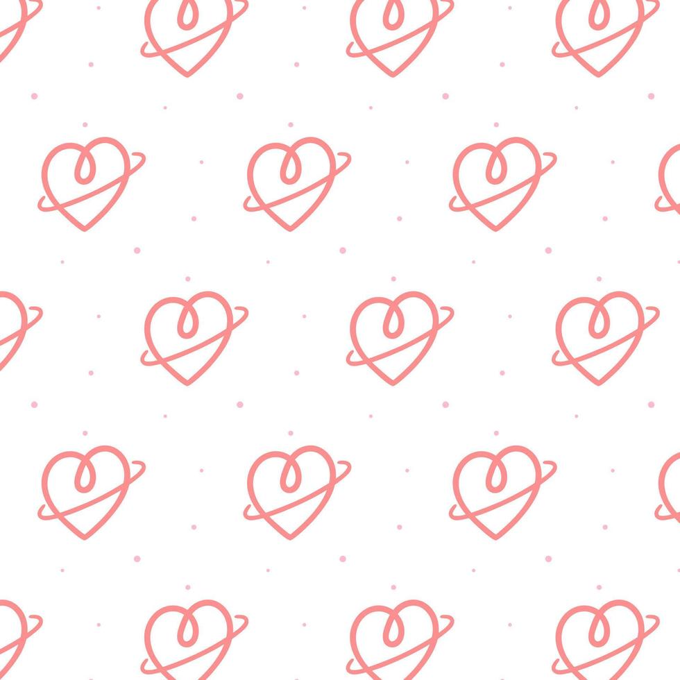ilustração em vetor de coração com um padrão de anel no fundo branco. padrão para têxteis, tecidos, papel de embrulho.