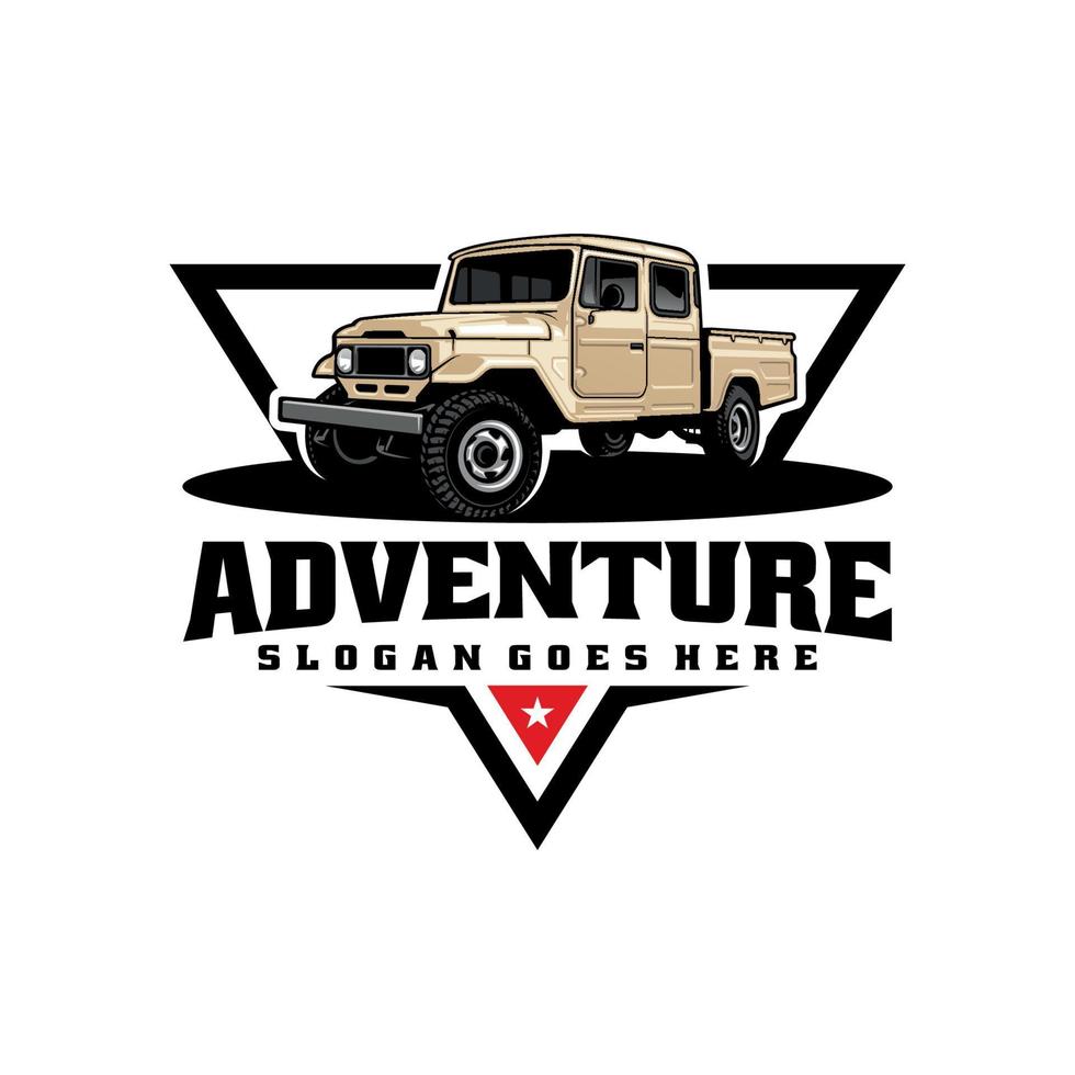 logotipo do caminhão japão retro overland suv 4x4 vetor