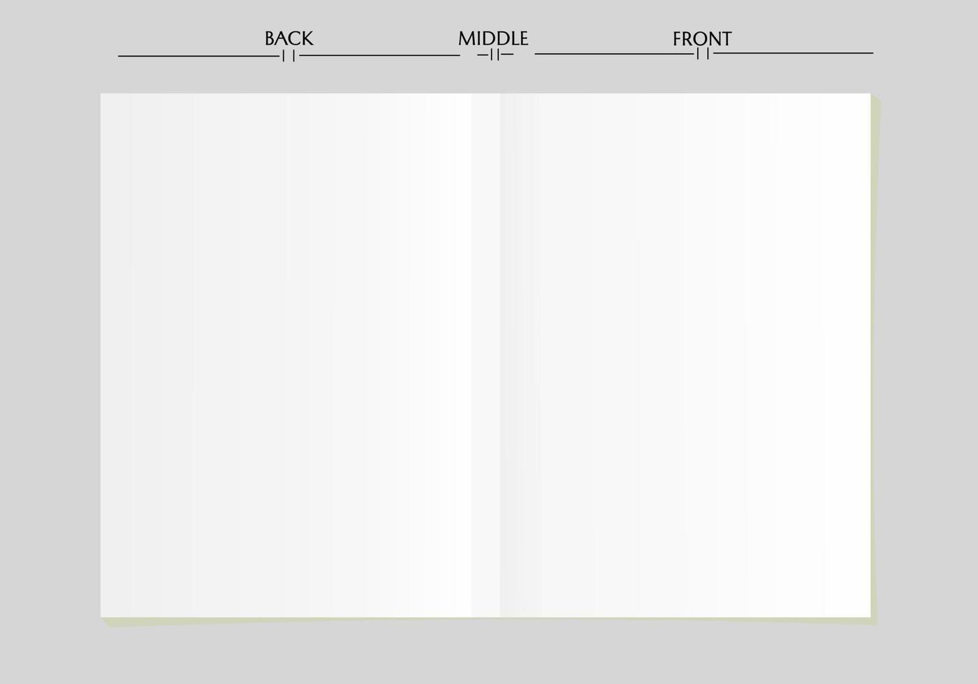 design de layout de maquete de capa de livro em branco de cor branca. ilustração vetorial simples. capa de revista em branco, livro, livreto, brochura vetor