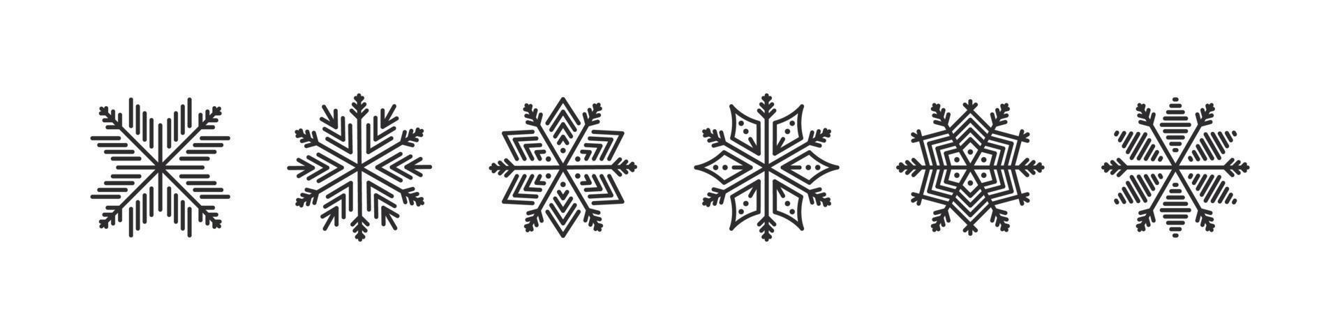sinais de flocos de neve. ícones modernos de natal. sinais de natal. lindos flocos de neve. ícones vetoriais vetor
