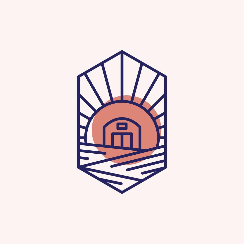 símbolo de logotipo de contorno de casa de fazenda vetor