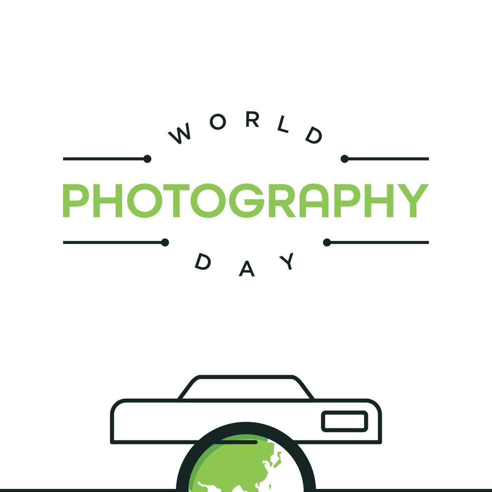 carta de fundo dia mundial da fotografia design plano vetor