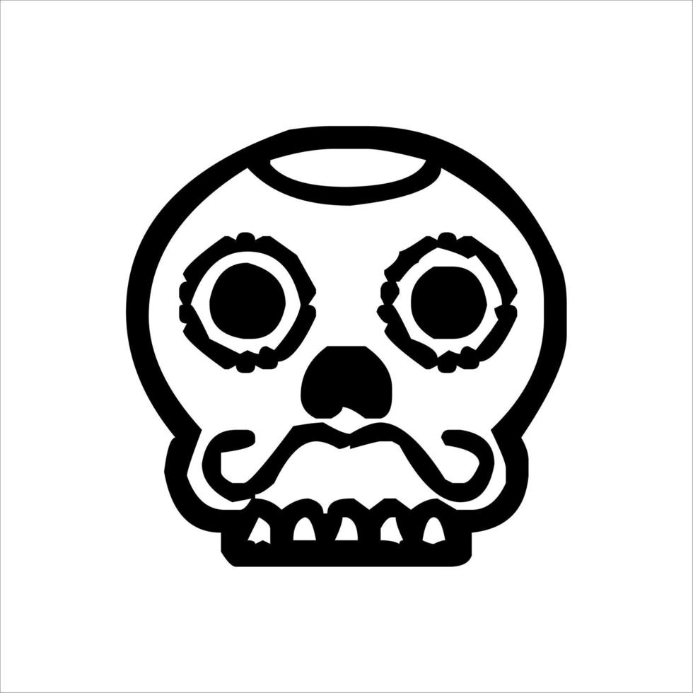 vetor de caveira mexicana com padrão. Esboço de design de tatuagem de caveira de estilo de tatuagem da velha escola. ilustração preto e branco. ilustração de caveira mexicana