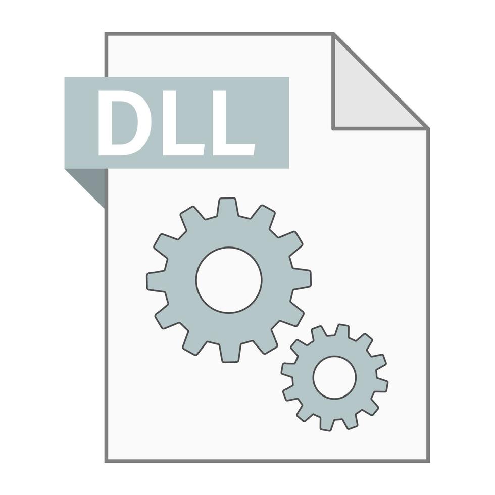design plano moderno de ícone de arquivo dll para web vetor