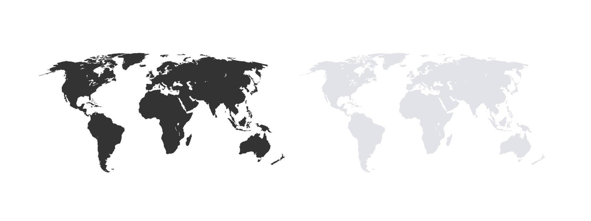 mapas do mundo. modelo de mapa do mundo. mapa do mundo terra plana. ilustração vetorial vetor