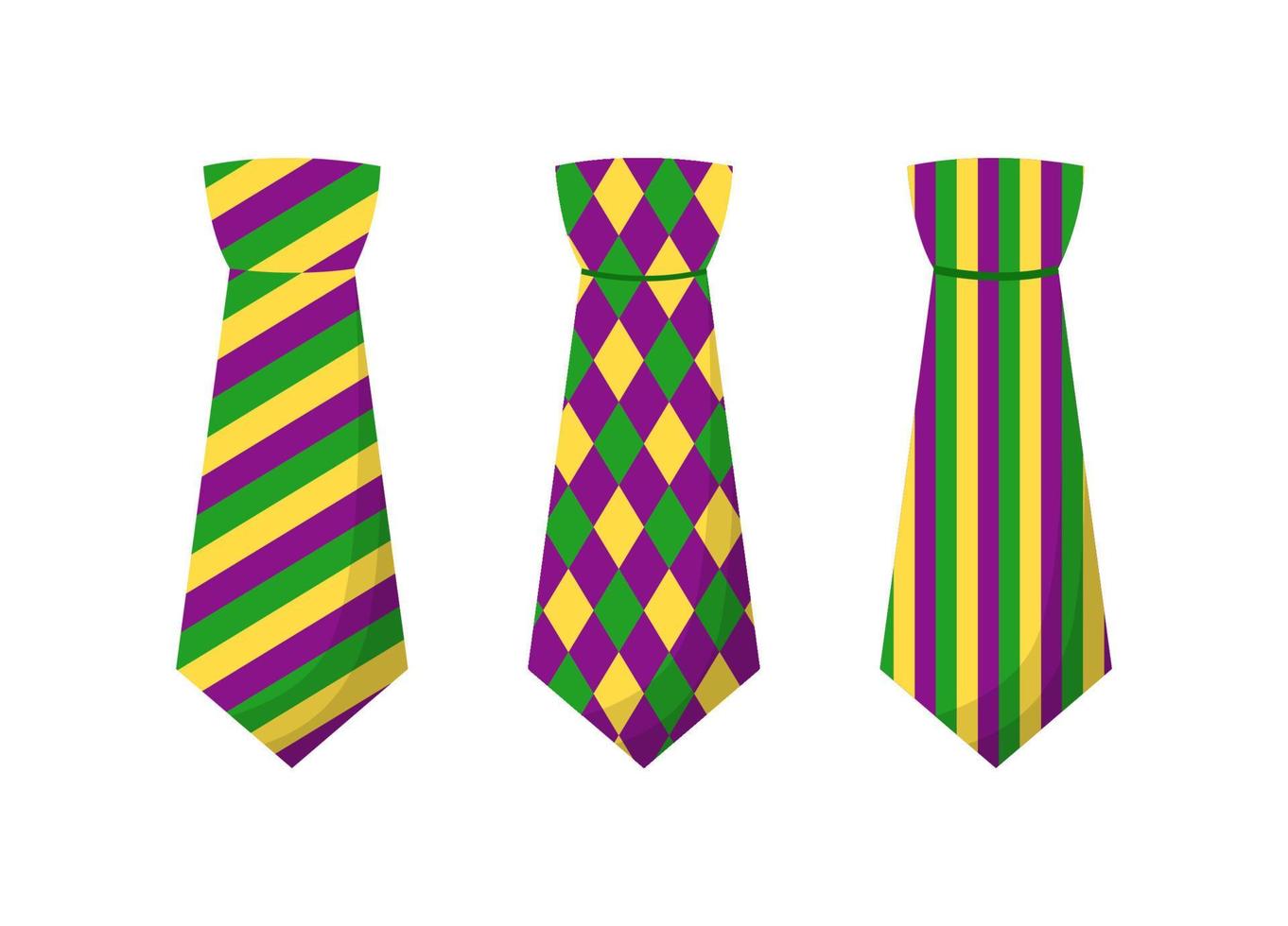 gravata colorida de desenho vetorial para fantasia de carnaval. acessório de carnaval isolado no fundo branco vetor