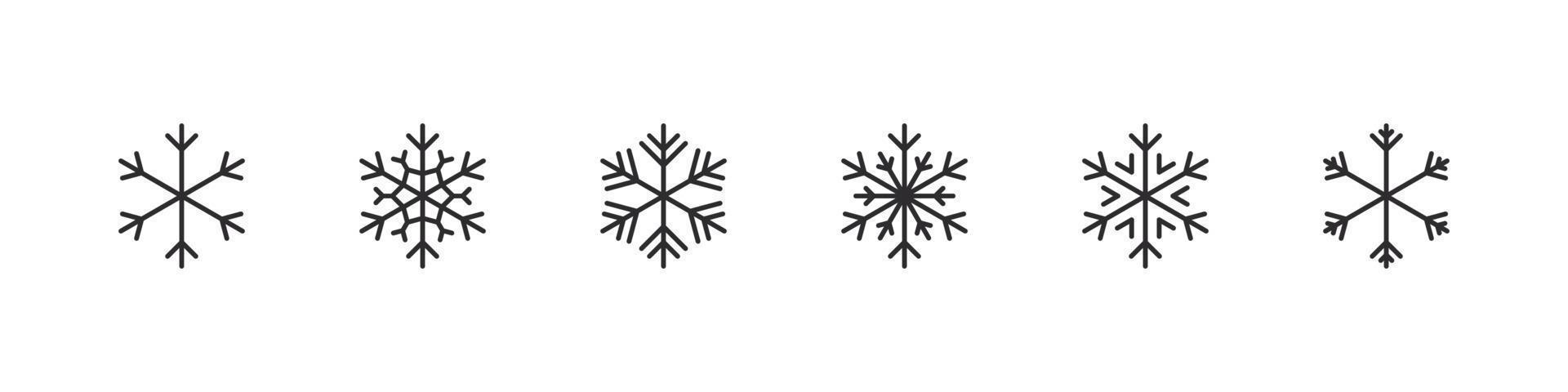 ícones de flocos de neve. conjunto de ícones de Natal. sinais de natal. enfeite de neve. ilustração vetorial vetor