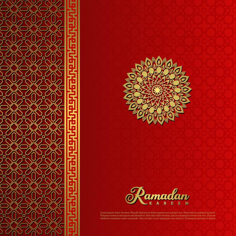 saudação islâmica fundo de design de cartão ramadan kareem com ornamento moderno vetor