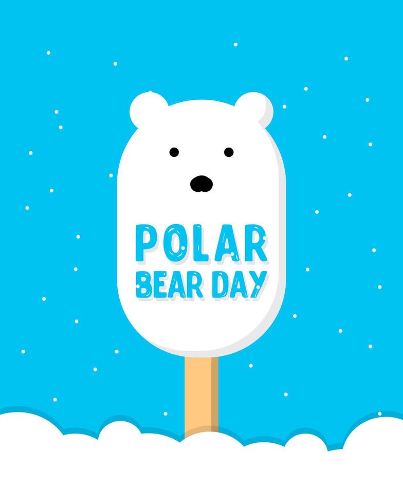 dia internacional do urso polar, ideia para pôster, banner, panfleto ou cartão postal. vetor