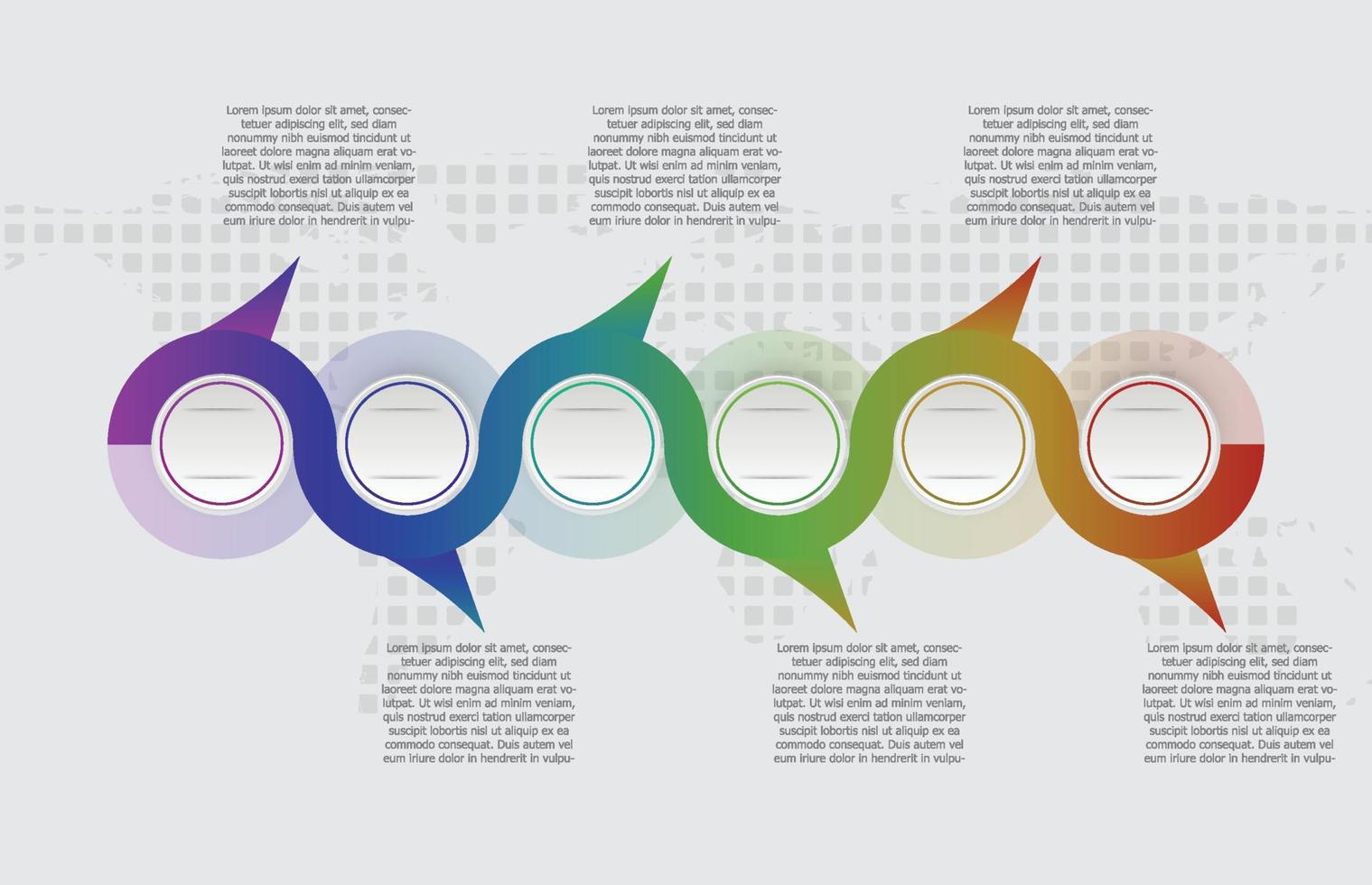 modelo infográfico do círculo moderno da linha do tempo da etapa do processo, vetor infográfico de apresentação