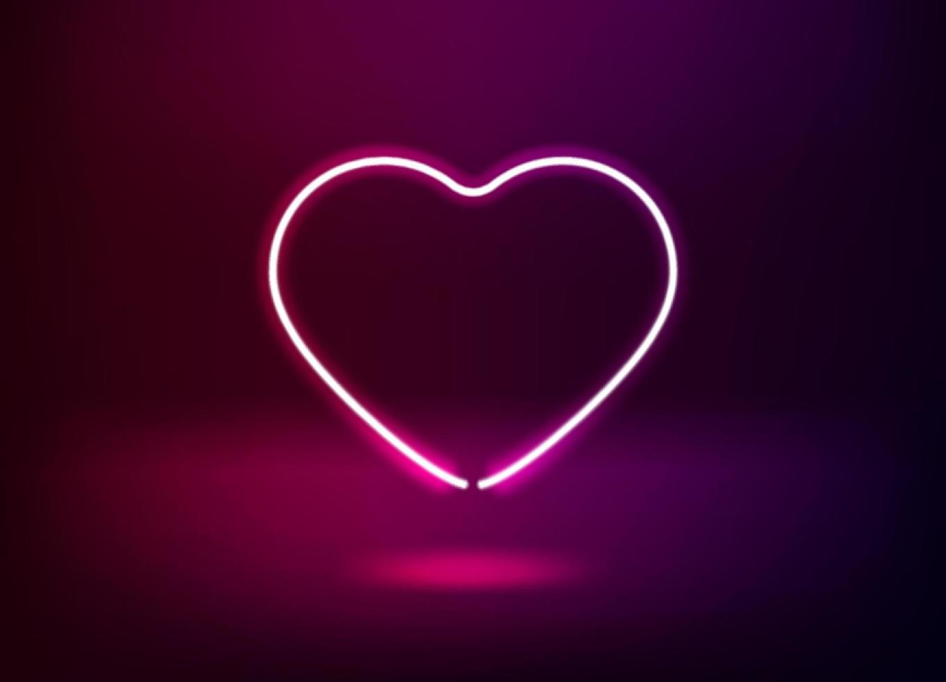 ícone de coração neon. ilustração em vetor 3D