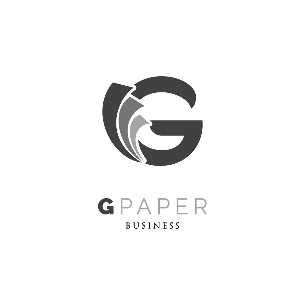 modelo de design de logotipo de ícone de papel letra inicial g vetor