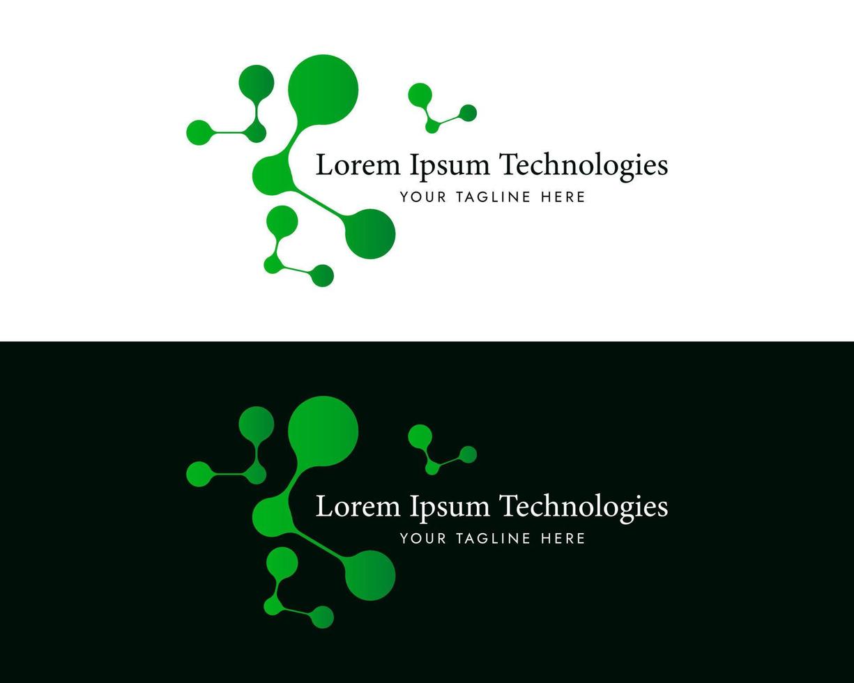 design de logotipo moderno de molécula de energia verde vetor