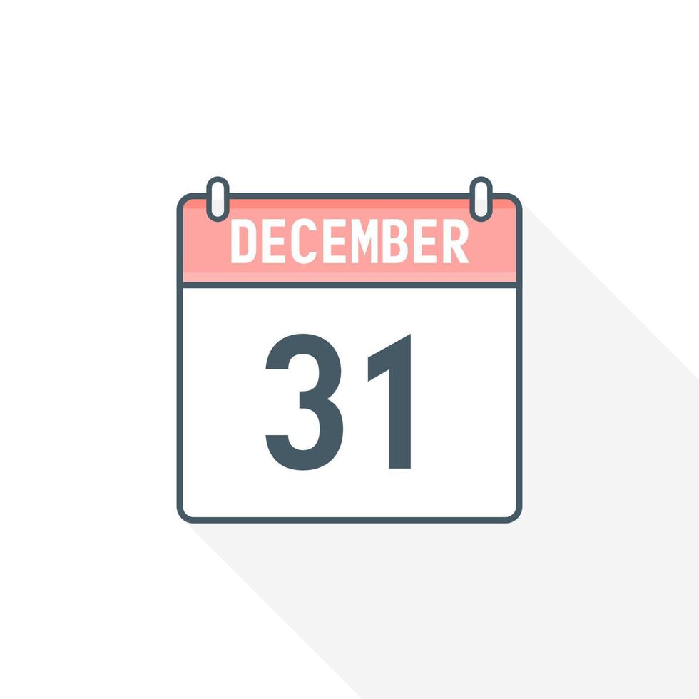 ícone de calendário de 31 de dezembro. 31 de dezembro data do calendário mês ícone ilustrador vetorial vetor