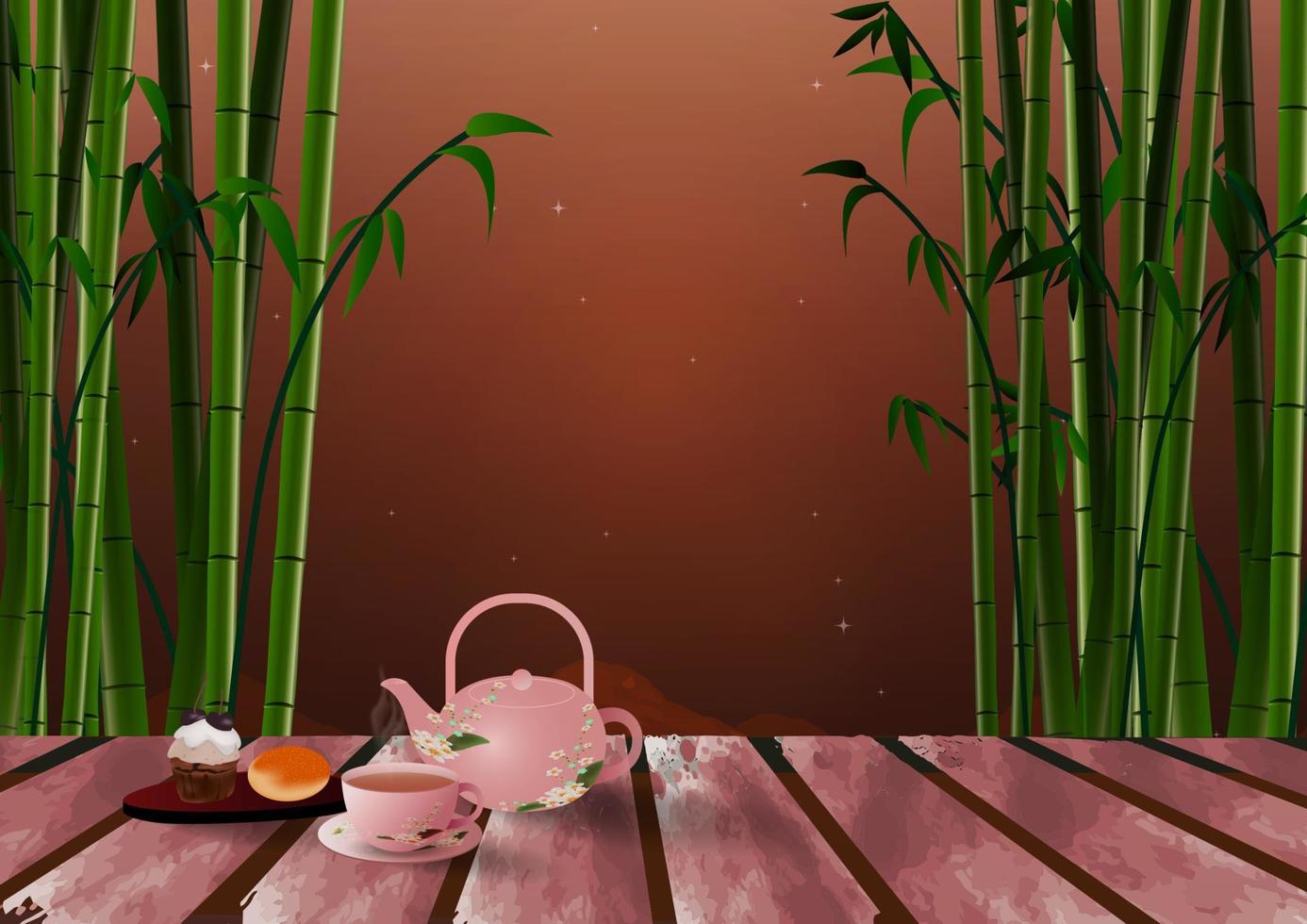 beber chá tanabata de bambu vetor