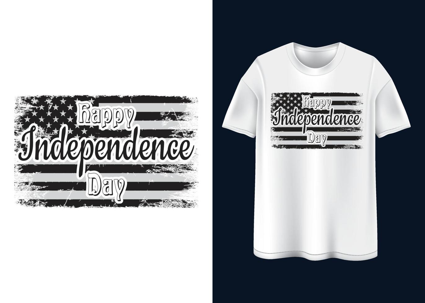 feliz dia da independência design de t-shirt vetor