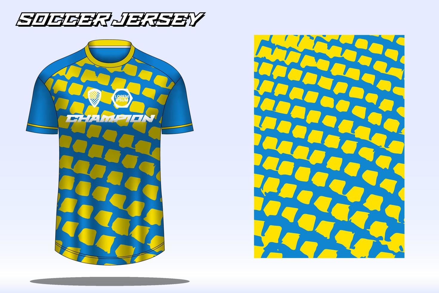 maquete de design de camiseta esportiva de camisa de futebol para clube de futebol vetor