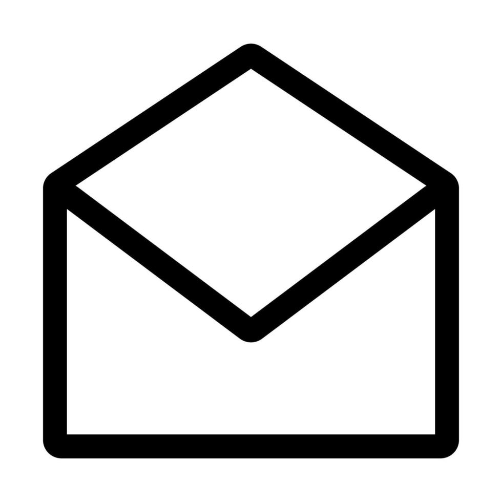 linha de ícone de e-mail aberta isolada no fundo branco. ícone liso preto fino no estilo de contorno moderno. símbolo linear e traço editável. ilustração vetorial de traço perfeito simples e pixel vetor