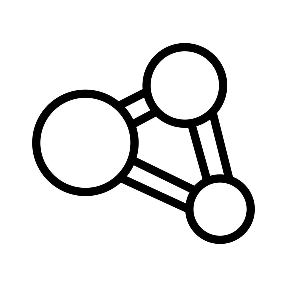 linha de ícone de molécula isolada no fundo branco. ícone liso preto fino no estilo de contorno moderno. símbolo linear e traço editável. ilustração vetorial de traço perfeito simples e pixel vetor