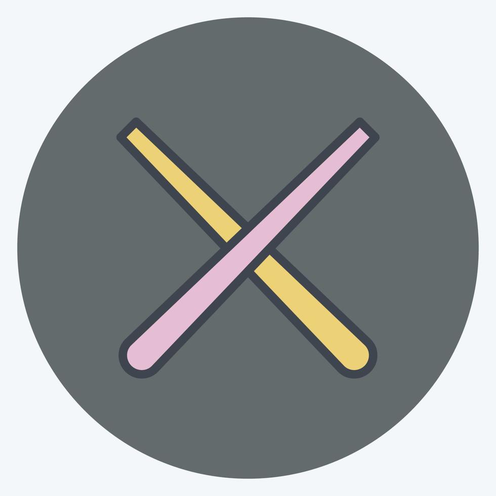 ícone taco de sinuca. relacionado ao símbolo de equipamentos esportivos. estilo mate de cor. design simples editável. ilustração simples vetor
