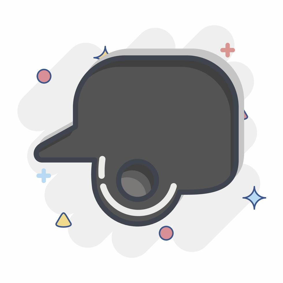 capacete de rebatidas de ícone. relacionado ao símbolo de equipamentos esportivos. estilo cômico. design simples editável. ilustração simples vetor