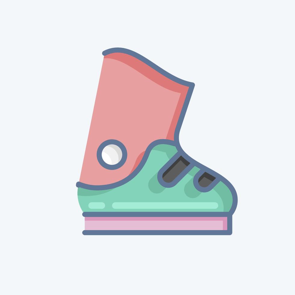 botas de esqui de ícone. relacionado ao símbolo de equipamentos esportivos. estilo rabisco. design simples editável. ilustração simples vetor