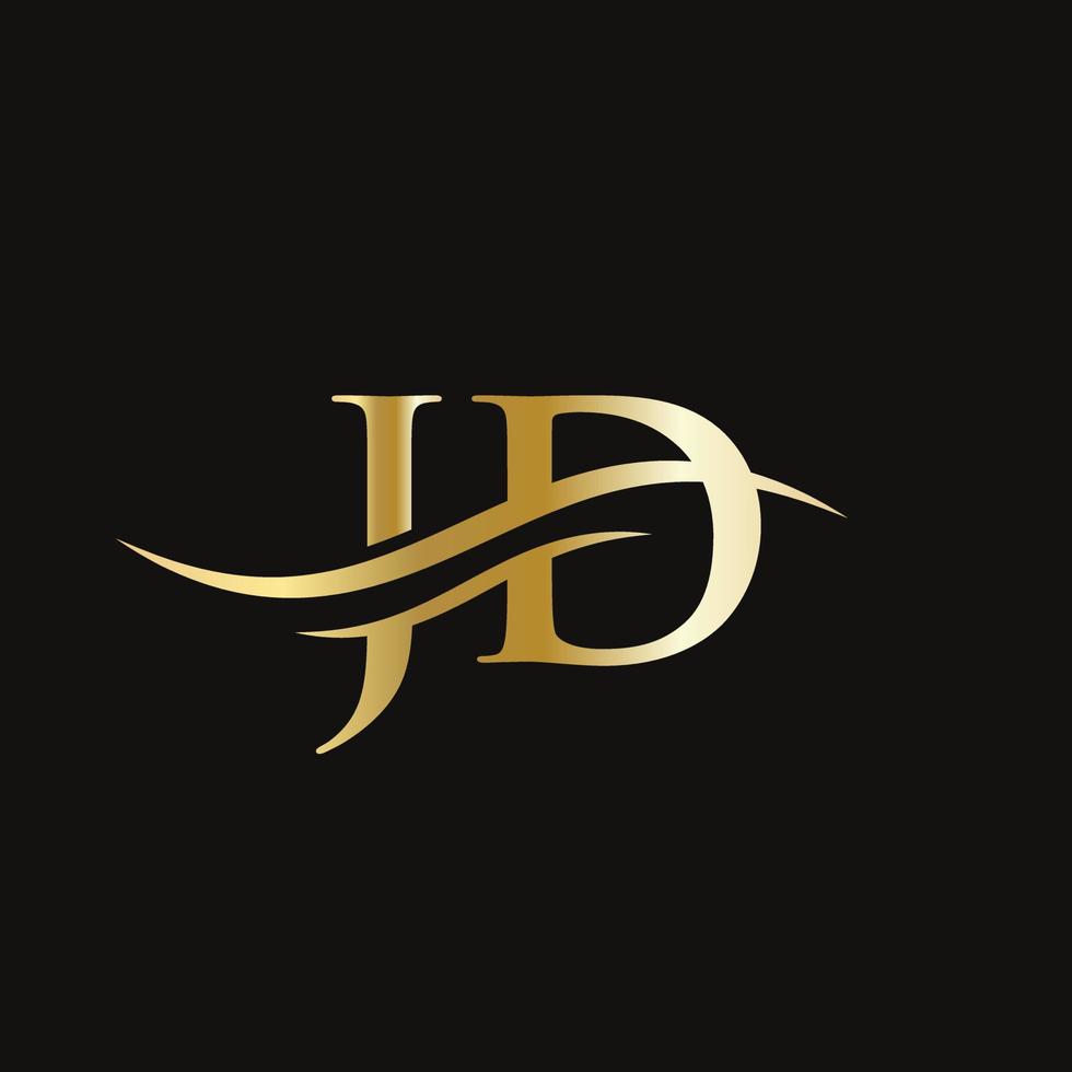 logotipo vinculado jd para negócios e identidade da empresa. vetor de logotipo jd de carta criativa