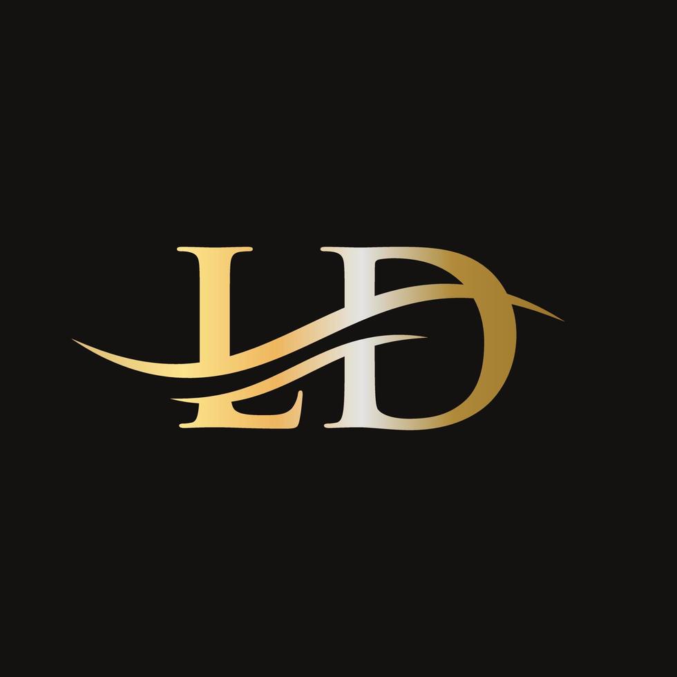 ld logotipo vinculado para negócios e identidade da empresa. vetor de logotipo de carta criativa ld
